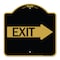 Signmission Designer Series Sign Exit W/ Right Arrow, Black & Gold Aluminum Sign, 18" H, 18" L, BG-1818-24606 A-DES-BG-1818-24606 - alternate 1
